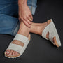 Womens Double Strap Canvas Slide in Canvas | James Perse Los Angeles