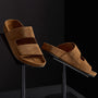 Women's Double Strap Suede Slide in Tabacco | James Perse Los Angeles