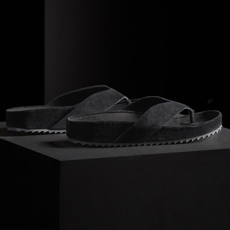 Women's Suede Flip Flop in Black | James Perse Los Angeles