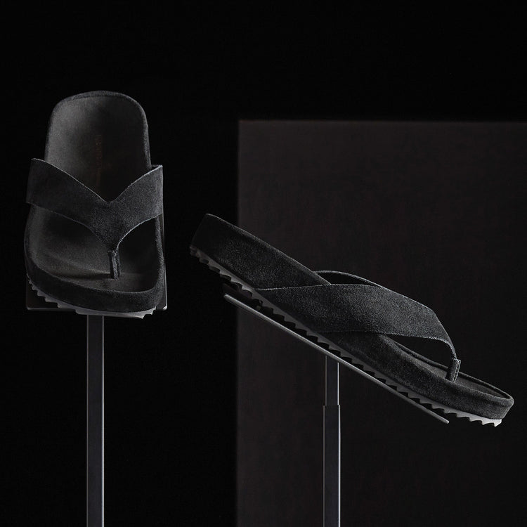 Women's Suede Flip Flop in Black | James Perse Los Angeles