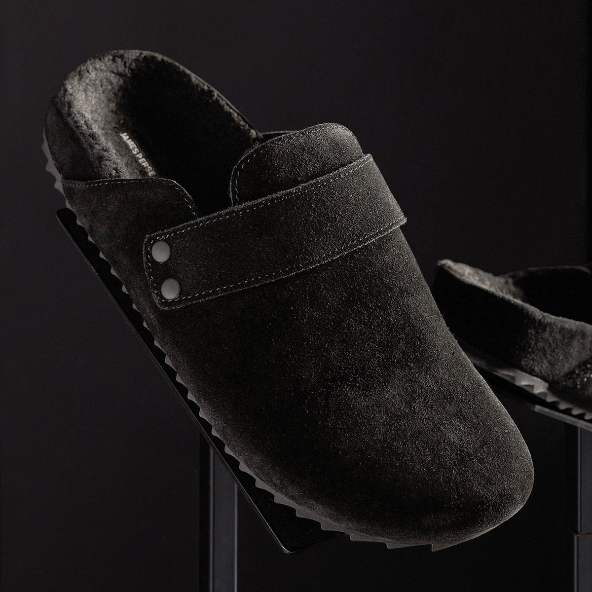 Women's Suede Slip On Clog in Black/Black | James Perse Los Angeles