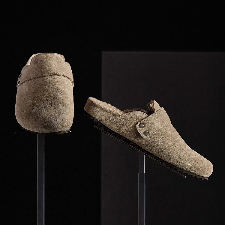 Women's Suede Slip On Clog in Beige/Earth | James Perse Los Angeles