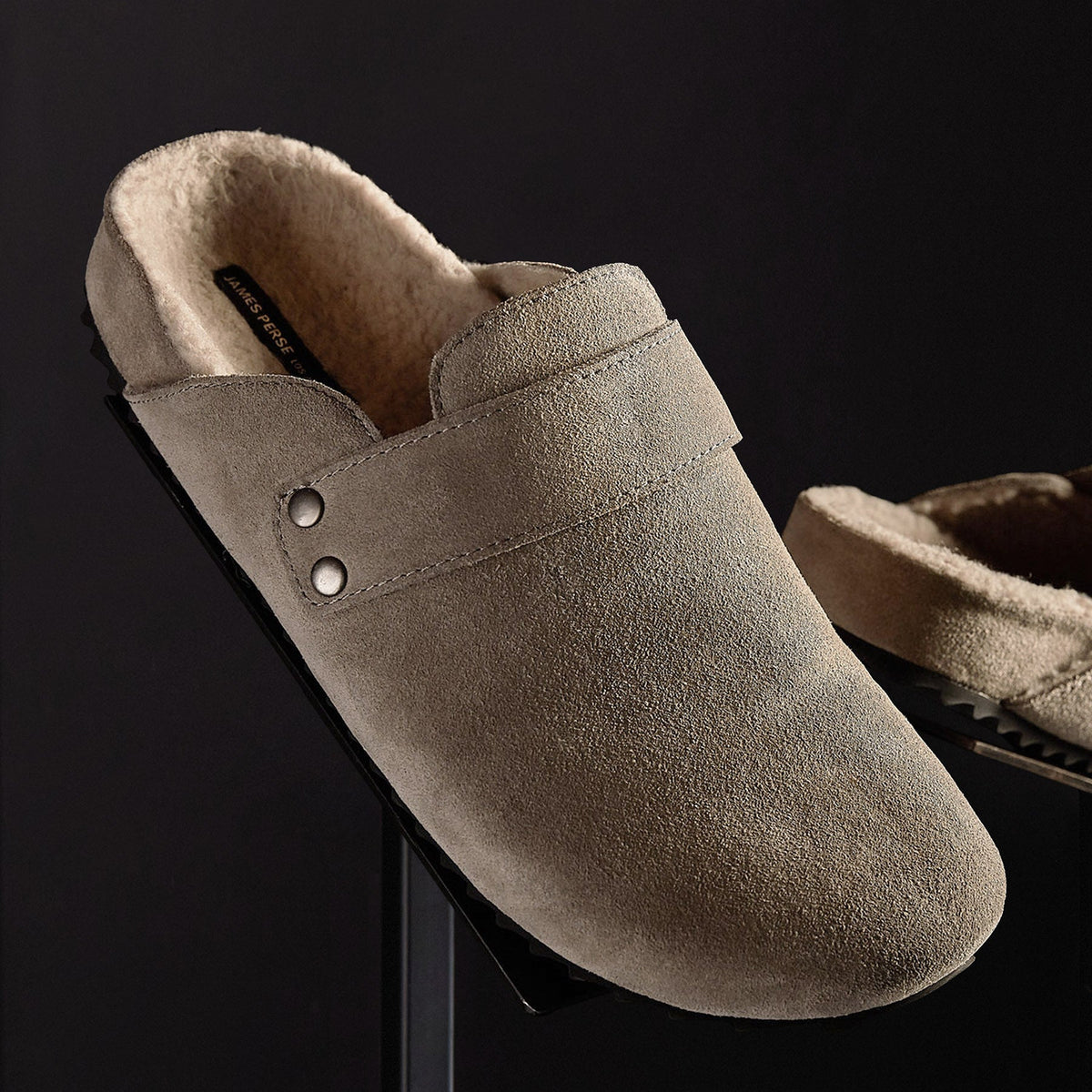Women's Suede Slip On Clog in Beige/Earth | James Perse Los Angeles