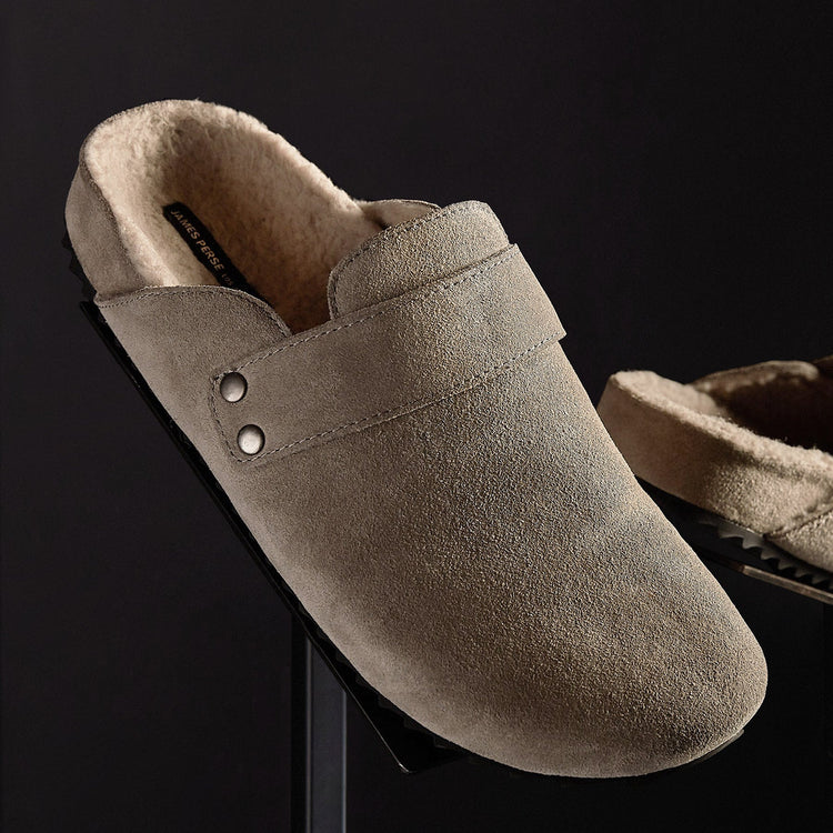 Women's Suede Slip On Clog in Beige/Earth | James Perse Los Angeles
