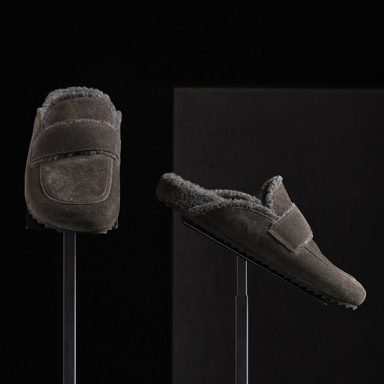 Women's Suede Shearling Loafer in Ash/Heather Grey | James Perse Los Angeles