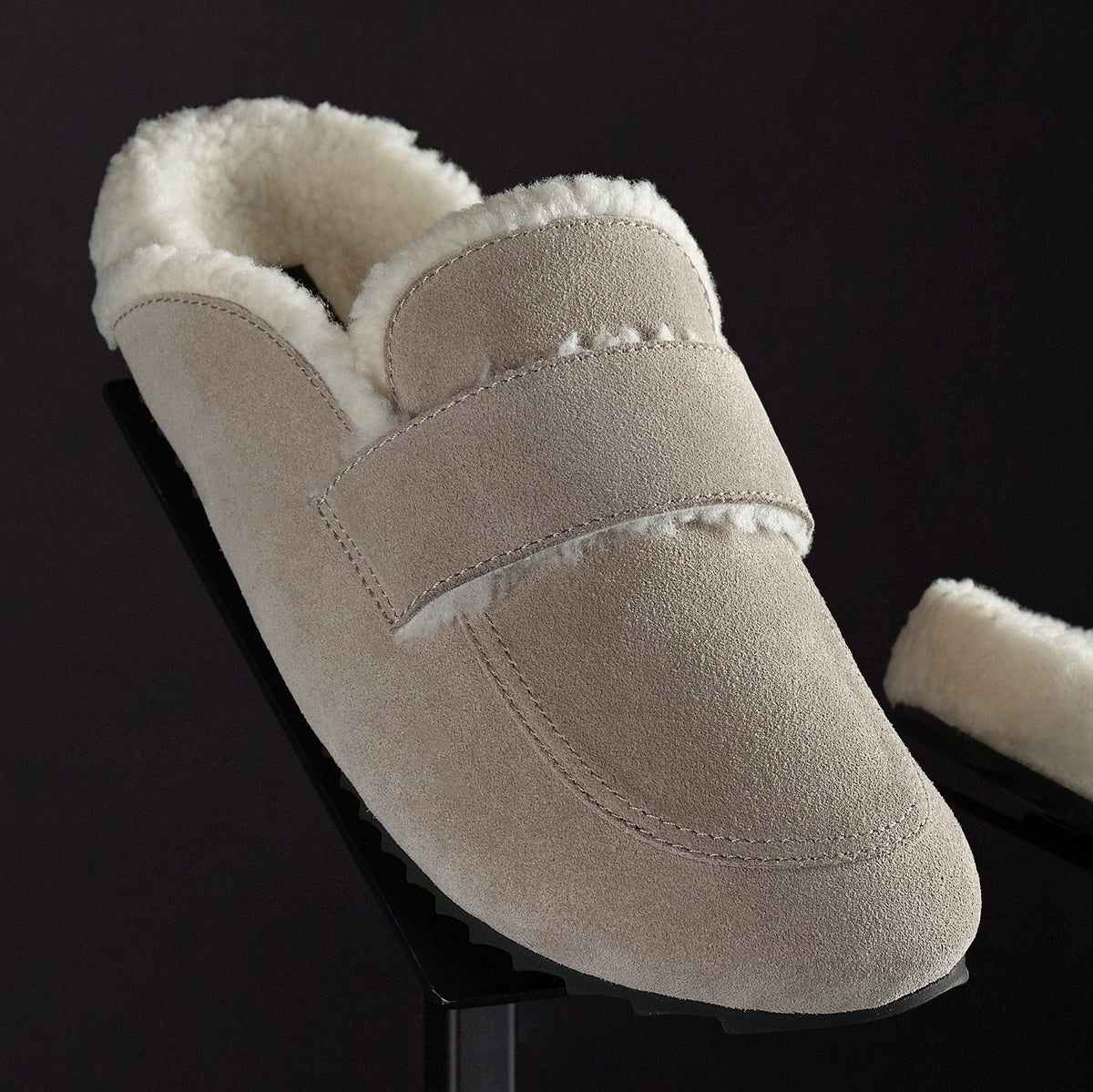 Women's Suede Shearling Loafer in Earth/Ivory | James Perse Los Angeles