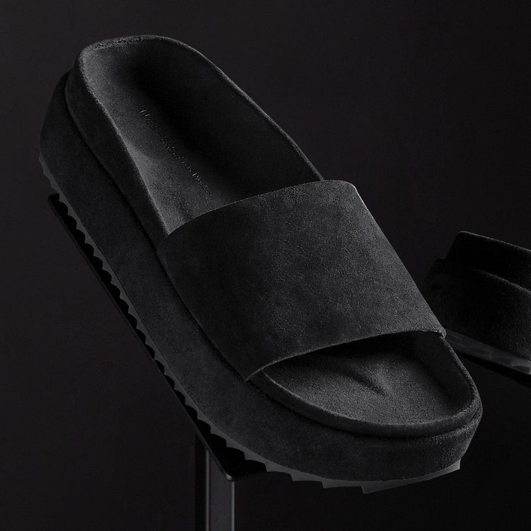 Women's Single Strap Platform Slid in Black | James Perse Los Angeles 