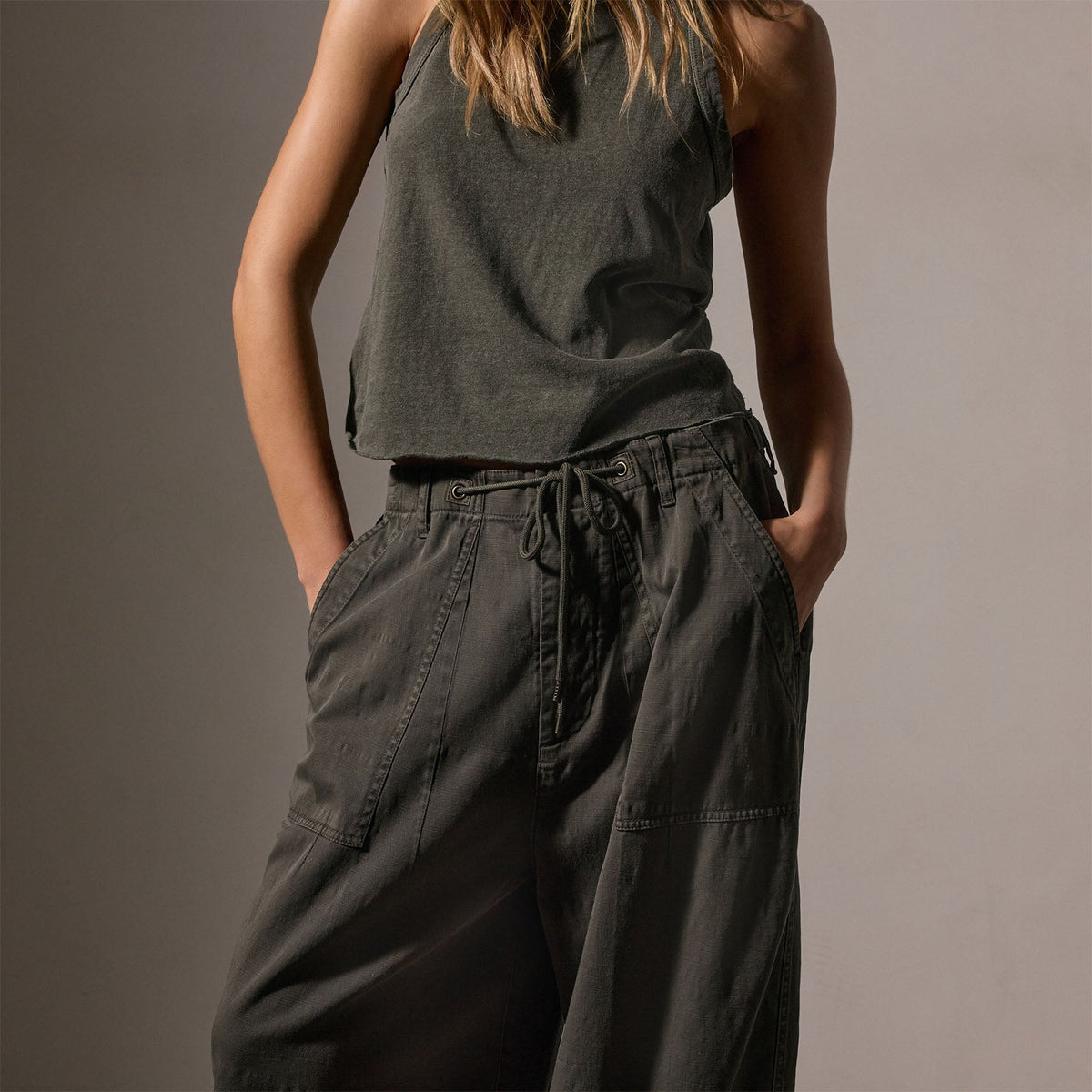 Oversized Military Pant in Granite Pigment | James Perse Los Angeles
