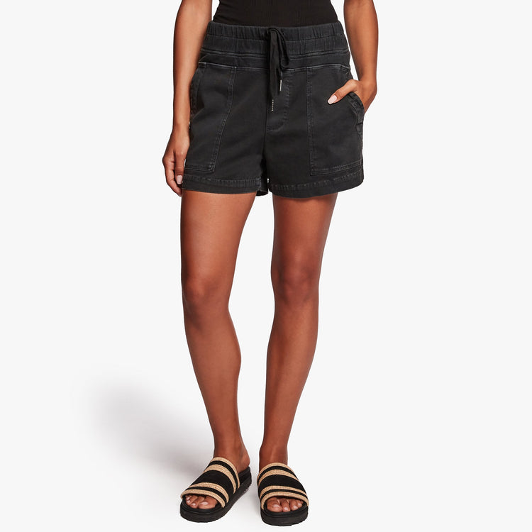 Cotton Slub Military Short In Black Pigment | James Perse Los Angeles