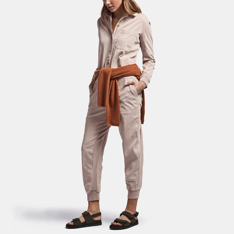 Mixed Media Jumpsuit In Resin Pigment | James Perse Los Angeles