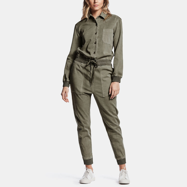 Mixed Media Jumpsuit - Sergeant Pigment | James Perse Los Angeles