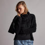 Wool Blend Sherpa Turtleneck Sweater in Black | James Perse Los Angeles