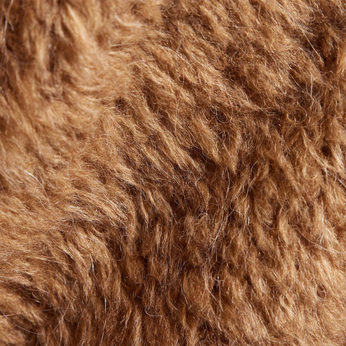 Wool Blend Sherpa Turtleneck Sweater in Caramel | James Perse Los Angeles