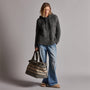 Wool Blend Sherpa Hooded Sweater in Anthracite | James Perse Los Angeles