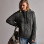 Wool Blend Sherpa Hooded Sweater in Anthracite | James Perse Los Angeles
