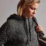 Wool Blend Sherpa Hooded Sweater in Anthracite | James Perse Los Angeles