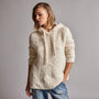 Wool Blend Sherpa Hooded Sweater in Natural | James Perse Los Angeles