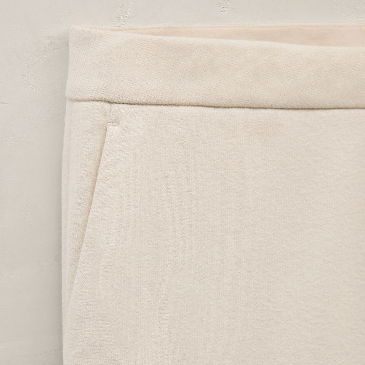 Brushed Cotton Blend Knit Trouser in Ivory | James Perse Los Angeles