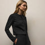 Brushed Cotton Blend Knit Jacket in Black | James Perse Los Angeles