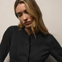 Brushed Cotton Blend Knit Jacket in Black | James Perse Los Angeles