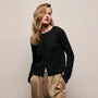 Fine Knit Cardigan in Black | James Perse Los Angeles