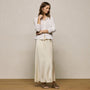 Silk Charmeuse Drawstring Skirt in Ivory | James Perse Los Angeles
