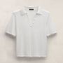 Fine Knit Short Sleeve Polo in White | James Perse Los Angeles