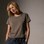 Brushed Elevated Jersey Short Sleeve Tee in Army Green | James Perse Los Angeles