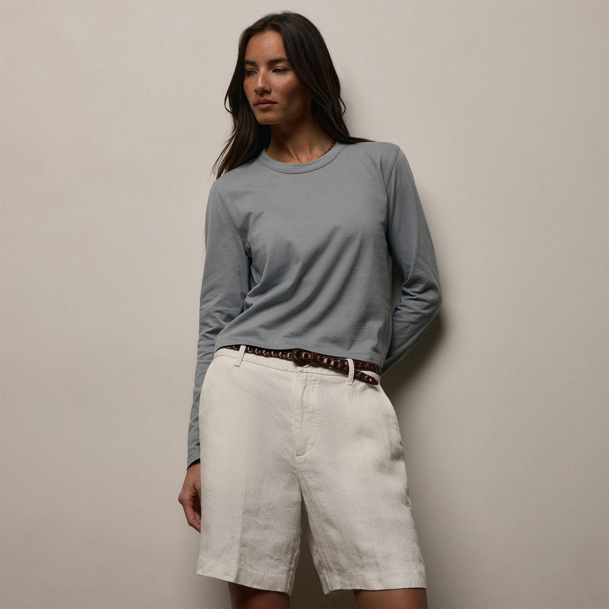 Brushed Elevated Jersey Long Sleeve Tee - Ore