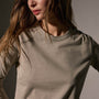 Shrunken Long Sleeve Crew Neck Tee in Overcast | James Perse Los Angeles