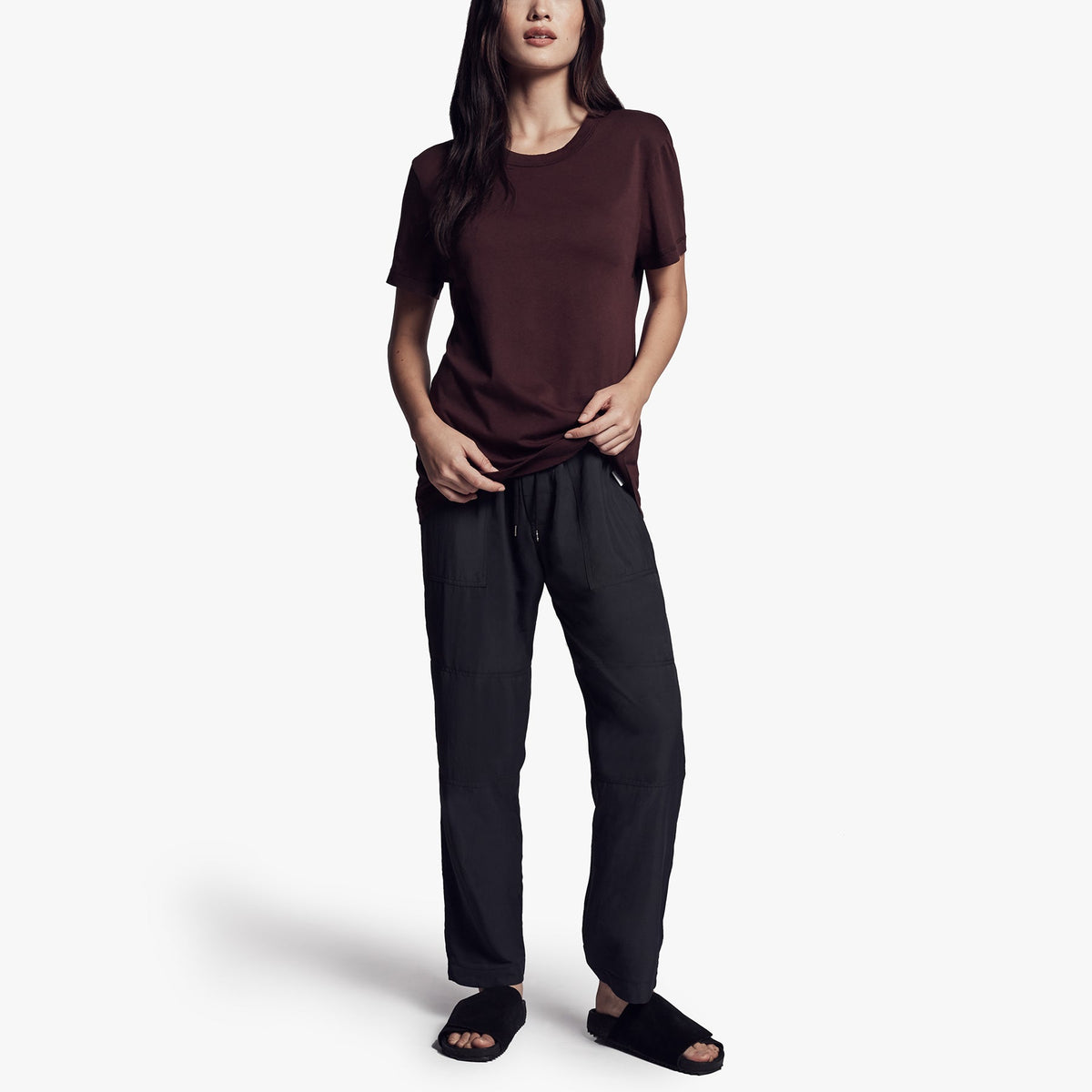 Brushed Lotus Jersey Tee In Mulberry | James Perse Los Angeles