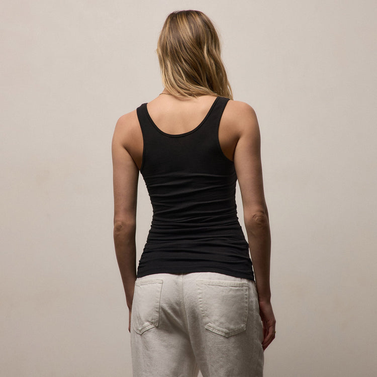 Long Jersey Tank in Black | James Perse Los Angeles