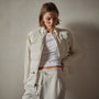 Mixed Media Jacket in Chalk | James Perse Los Angeles