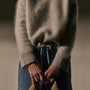 Fuzzy Cashmere Crew Neck in Pearl | James Perse Los Angeles