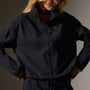 Matte Scuba Full Zip  in Black | James Perse Los Angeles