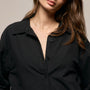 Textured Cotton Oversized Shirt in Black | James Perse Los Angeles