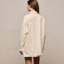 Textured Cotton Oversized Shirt in Ivory | James Perse Los Angeles