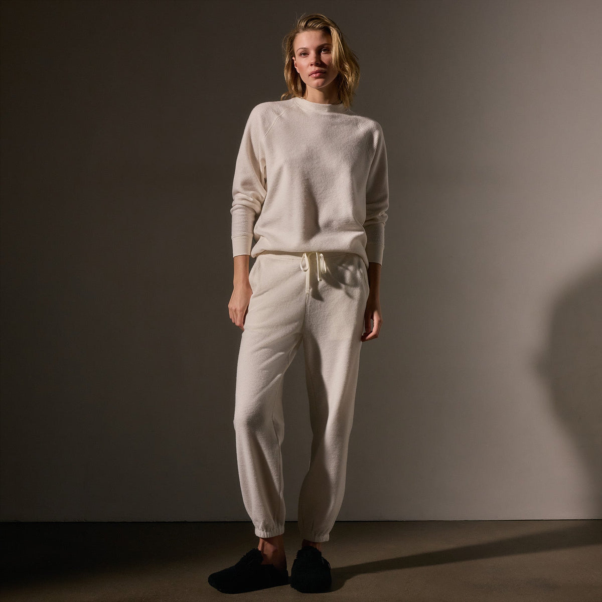 Brushed Thermal Sweat Pant  in Oyster | James Perse Los Angeles