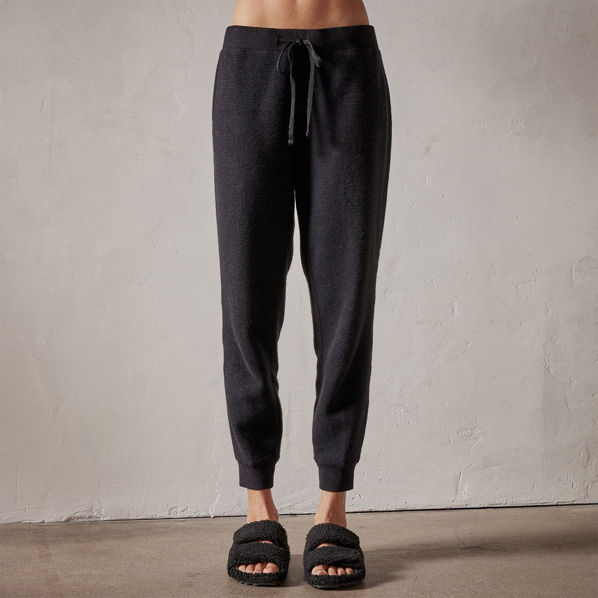 Brushed Thermal Knit Long John in Black | James Perse Los Angeles