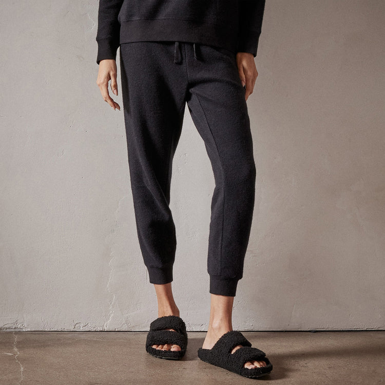 Brushed Thermal Knit Long John in Black | James Perse Los Angeles