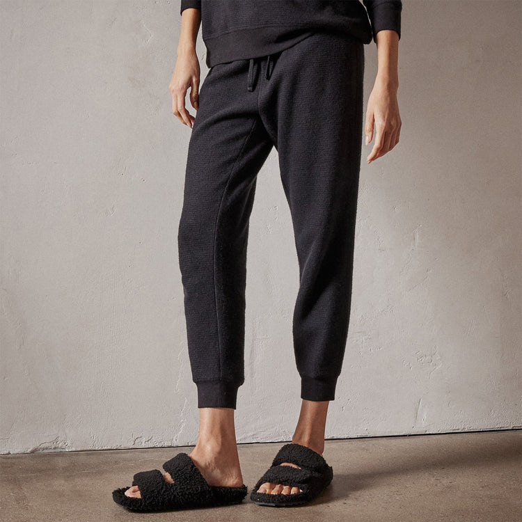 Brushed Thermal Knit Long John in Black | James Perse Los Angeles