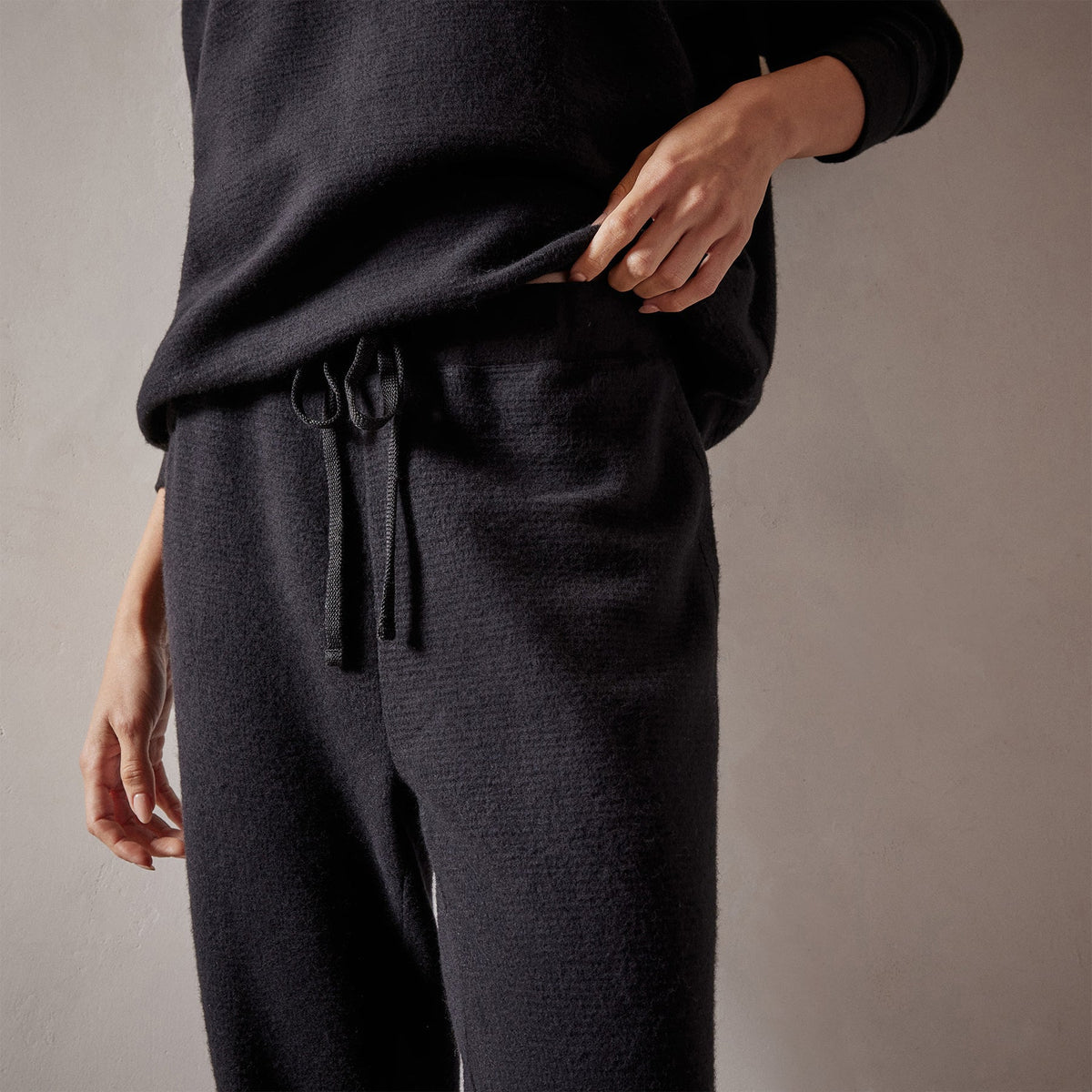Brushed Thermal Knit Long John in Black | James Perse Los Angeles