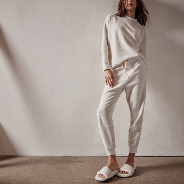 Brushed Thermal Knit Long John in Oyster | James Perse Los Angeles