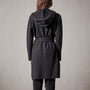 Brushed Thrml Knit Hooded Robe in Black | James Perse Los Angeles