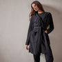 Brushed Thrml Knit Hooded Robe in Black | James Perse Los Angeles