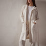 Brushed Thermal Knit Hooded Robe in Oyster | James Perse Los Angeles