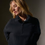 Brushed Thermal Half Zip in Black | James Perse Los Angeles