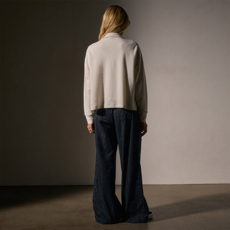 Brushed Thermal Half Zip in Oyster | James Perse Los Angeles