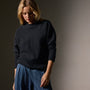 Brushed Thermal Knit Mock Neck in Black | James Perse Los Angeles