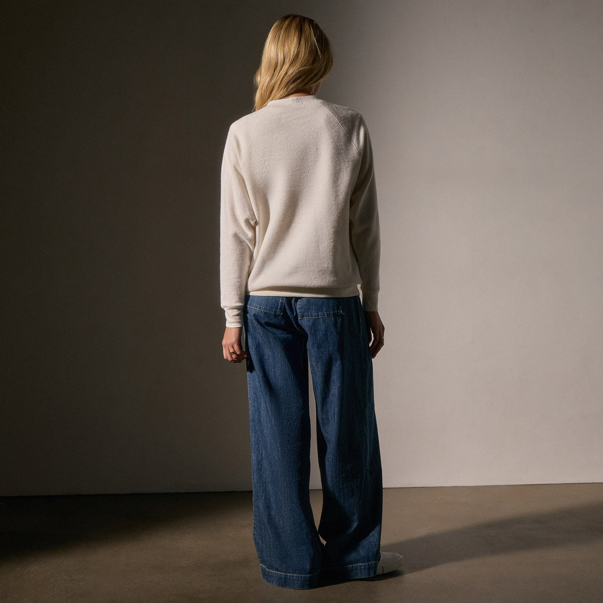 Brushed Thermal Knit Mock Neck in Oyster | James Perse Los Angeles